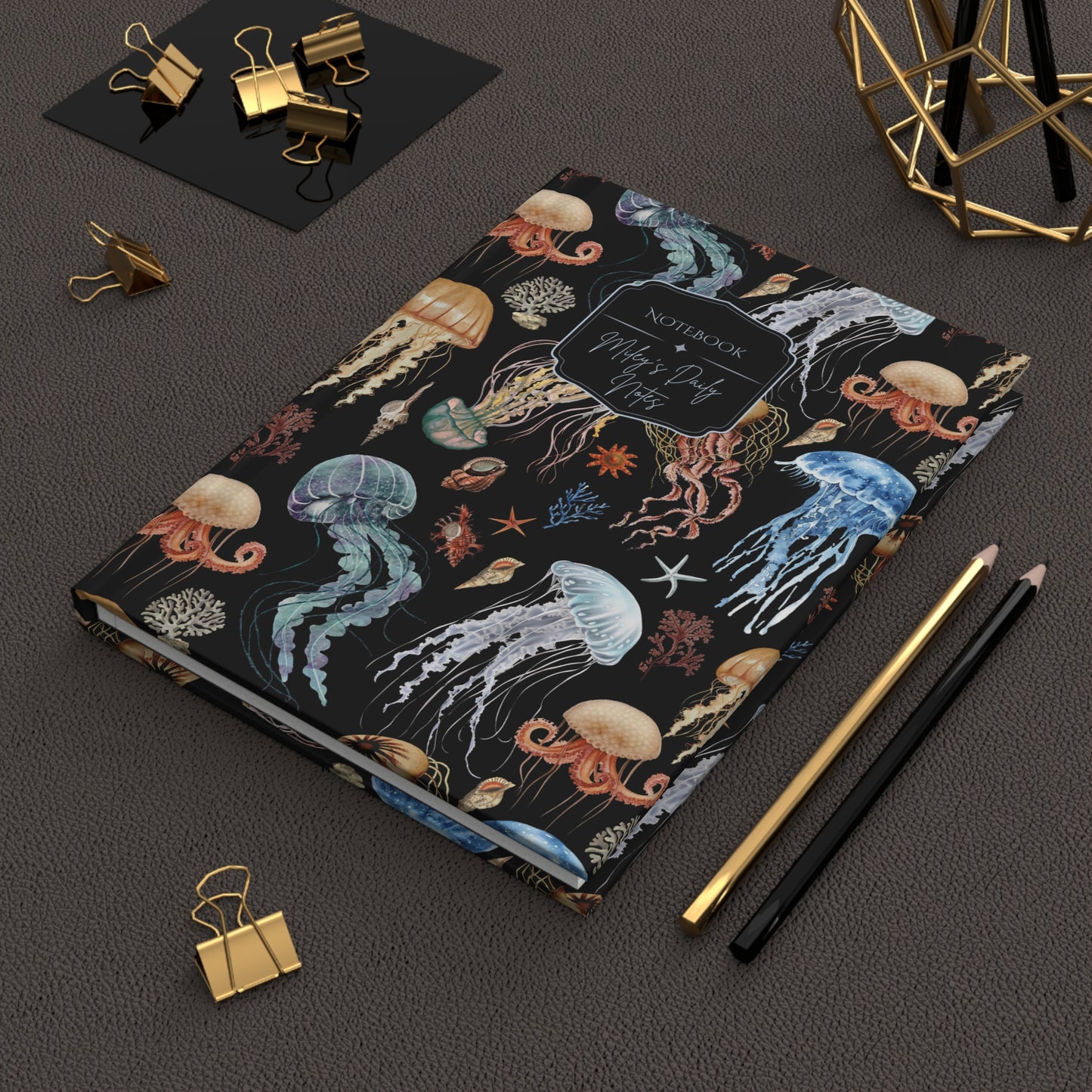 Jellyfish Ocean Theme Hardcover Personalized Journal