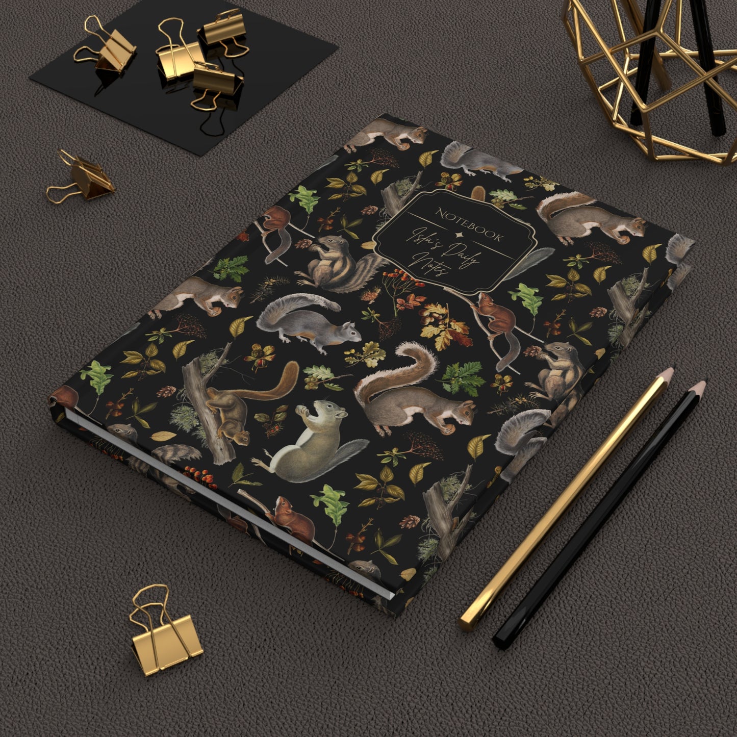 Vintage Squirrels Hardcover Personalized Journal