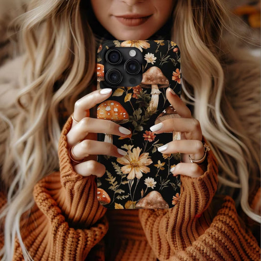 Autumn Floral Mushroom Tough Phone Case