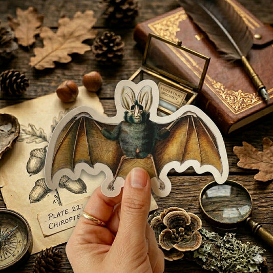 Vintage Bats Clear Die Cut Sticker