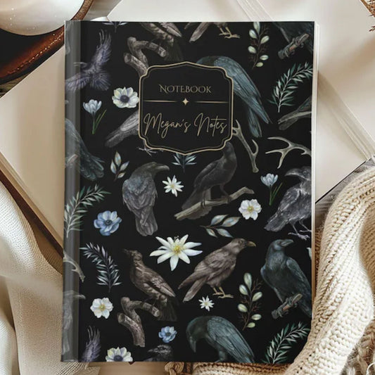 Raven Crow Hardcover Personalized Journal