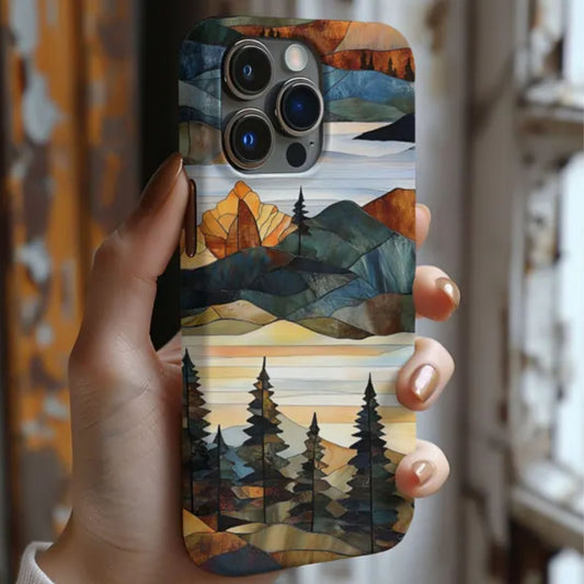 Rustic Forest Stained Glass Phone Case
