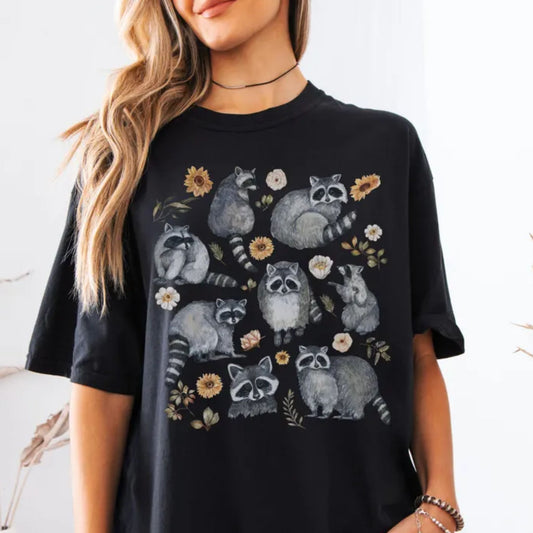 Raccoon Floral T-Shirt