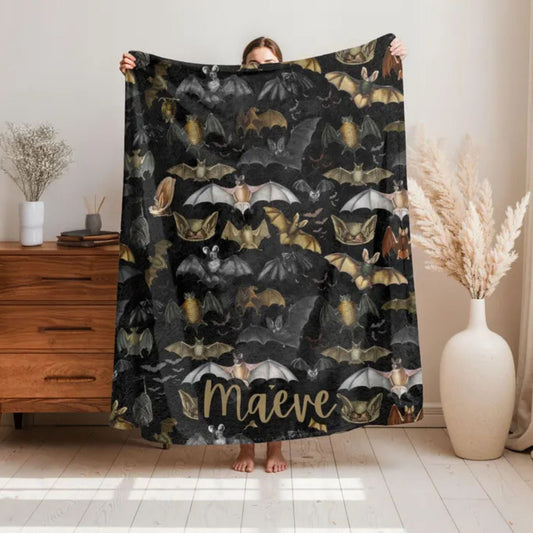 Gothic Vintage Bats Throw Blanket