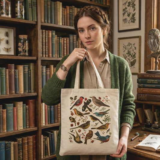 Forest Birds Canvas Tote