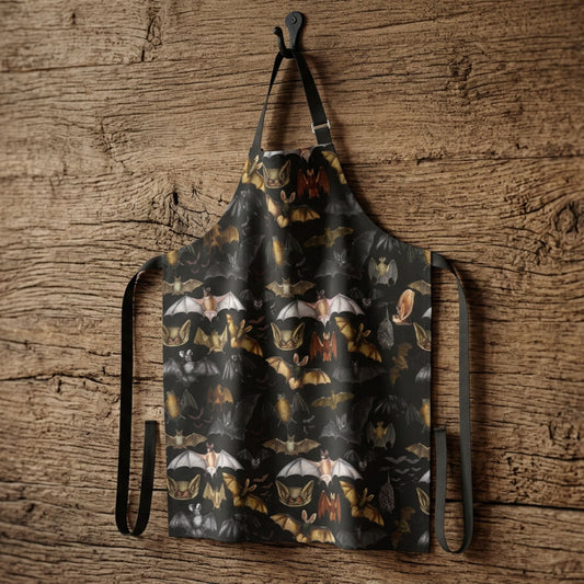 Vintage Bat Gothic Collage Apron