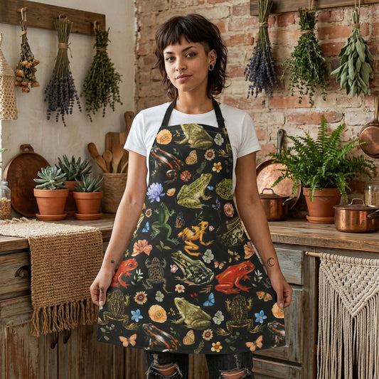 Floral Frog Apron