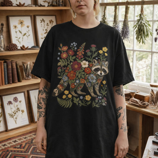 Botanical Raccoon T-Shirt