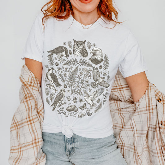Birds of Prey Illustrated Collage T-Shirt