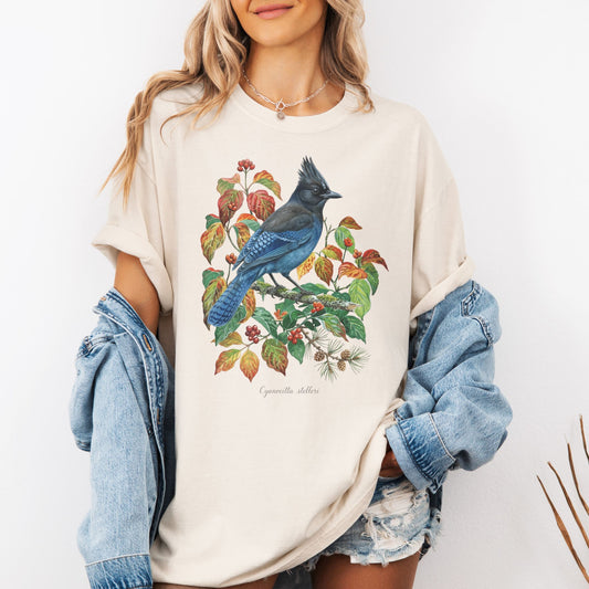 Vintage Botanical Steller's Jay T-Shirt