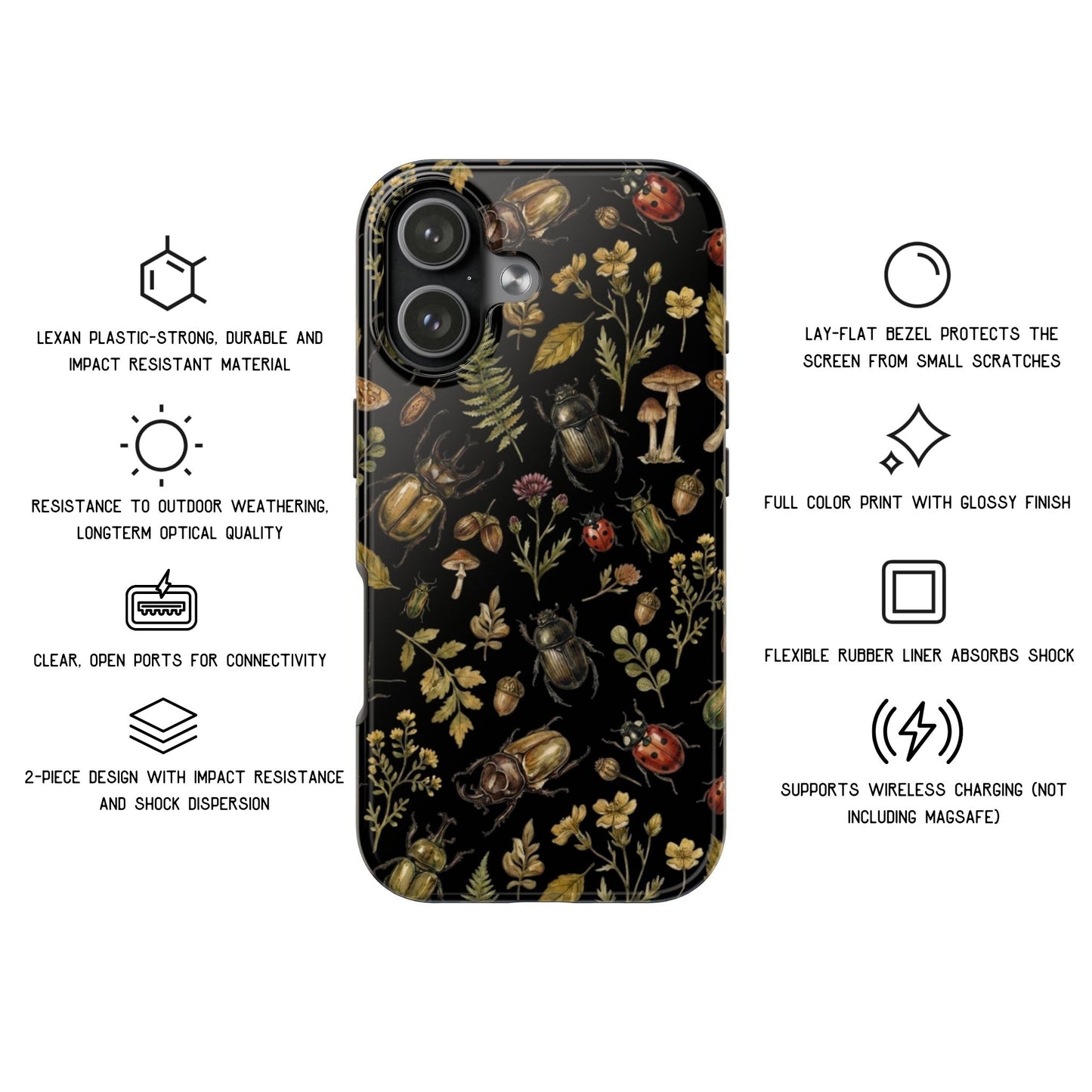 Vintage Insects Tough Phone Case