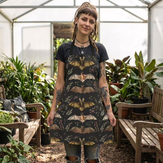 Botanical Bat Gothic Apron