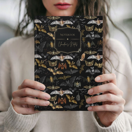 Vintage Bats Hardcover Personalized Notebook