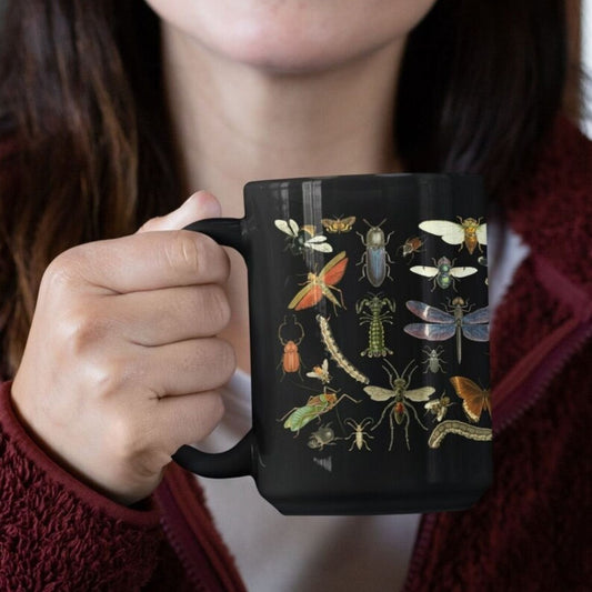 Insects 15 Ounce Black Mug