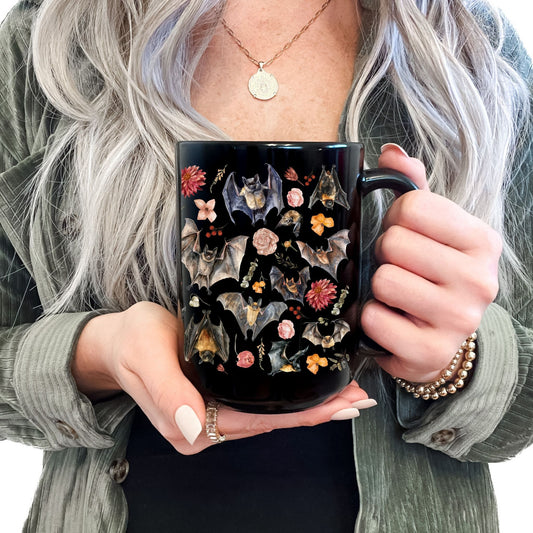 Floral Bats Large Mug