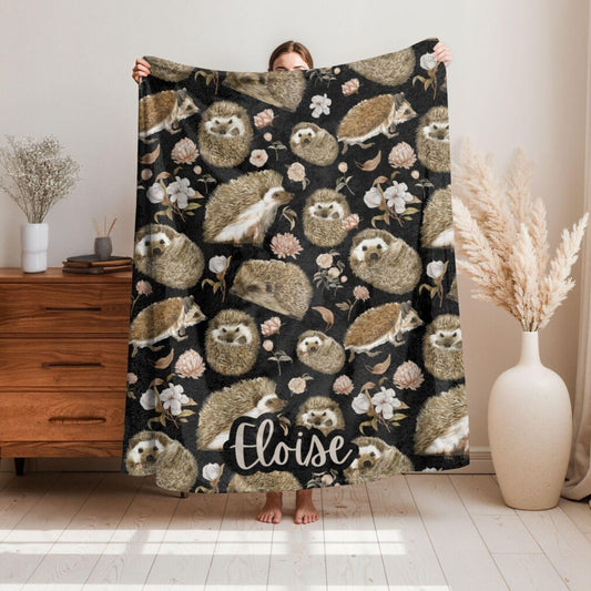 Hedgehog Fleece Throw Blanket