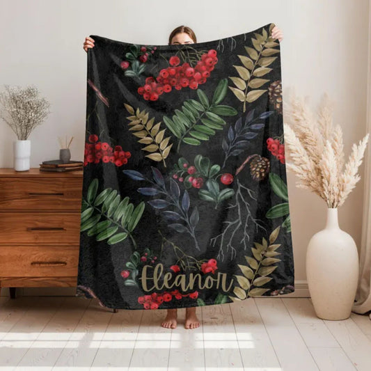 Winter Woodland Fleece Throw Blanket