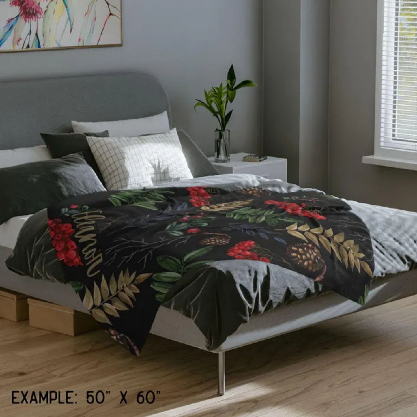 Winter Woodland Fleece Throw Blanket
