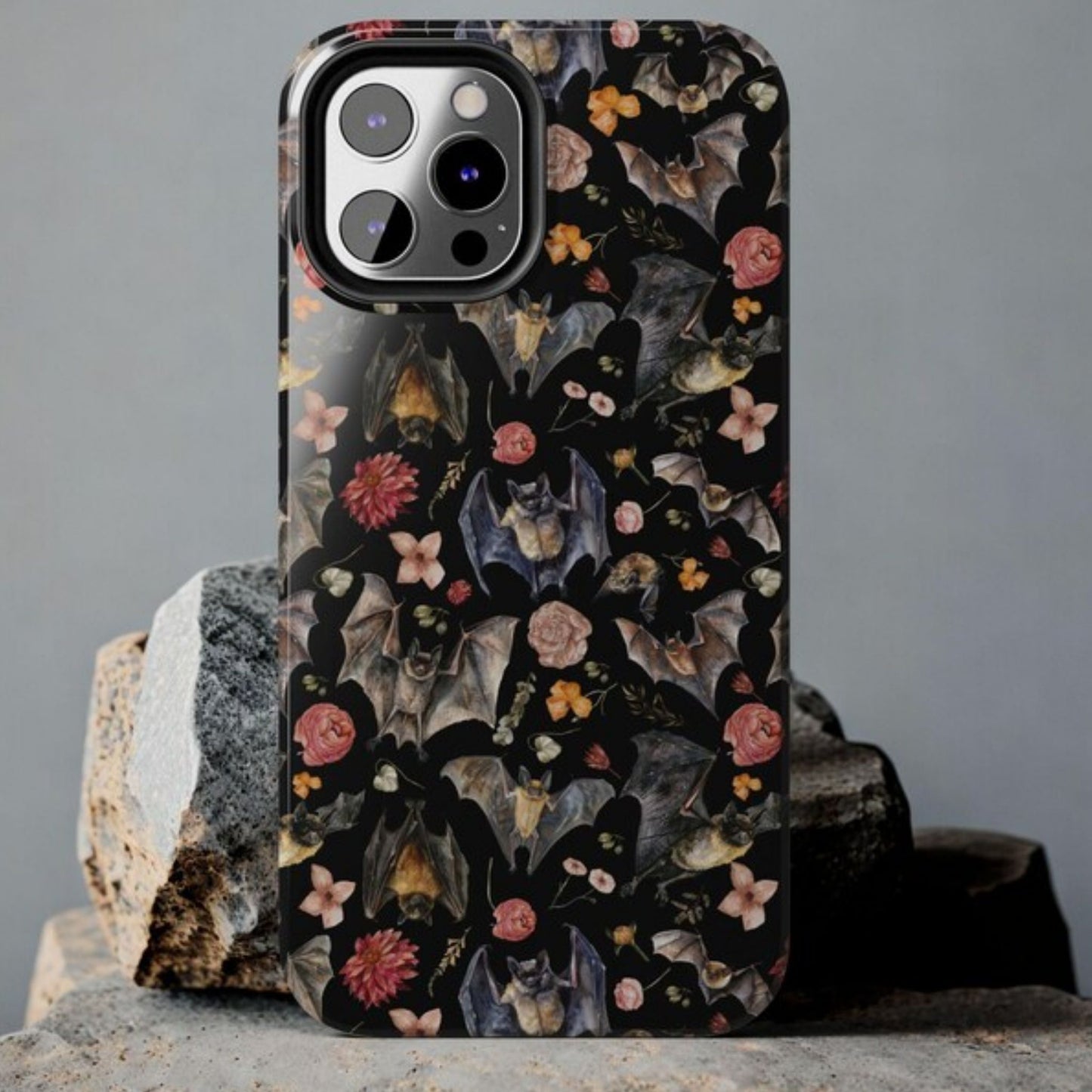 Floral Watercolor Bats Tough Phone Case