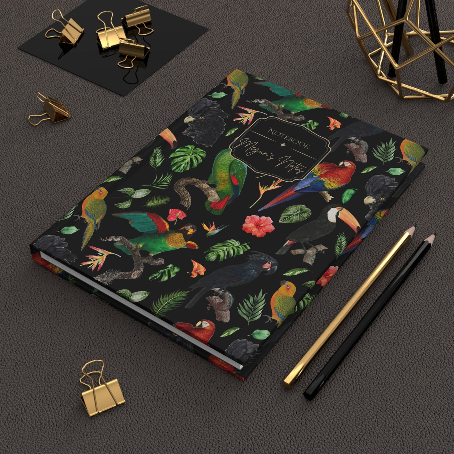 Tropical Parrots Hardcover Journal