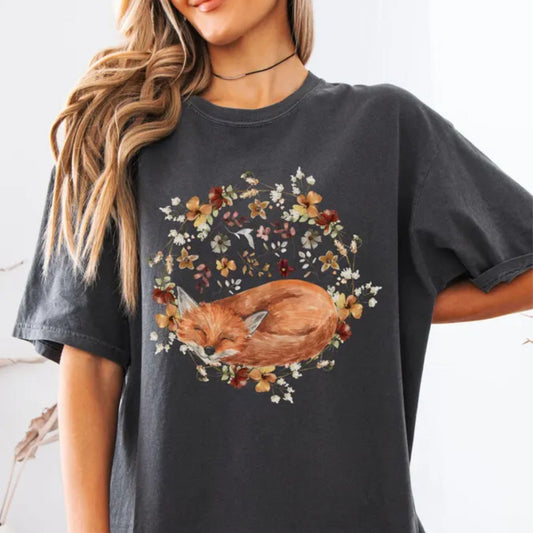 Sleeping Fox Watercolor T-Shirt
