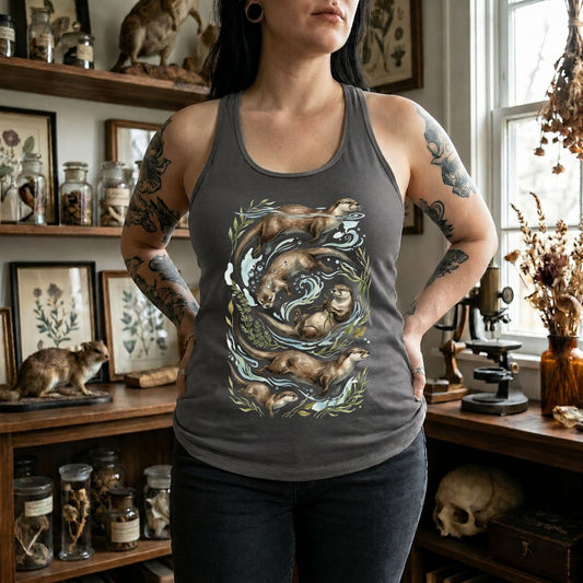 River Otter Watercolor Racerback Tank Top