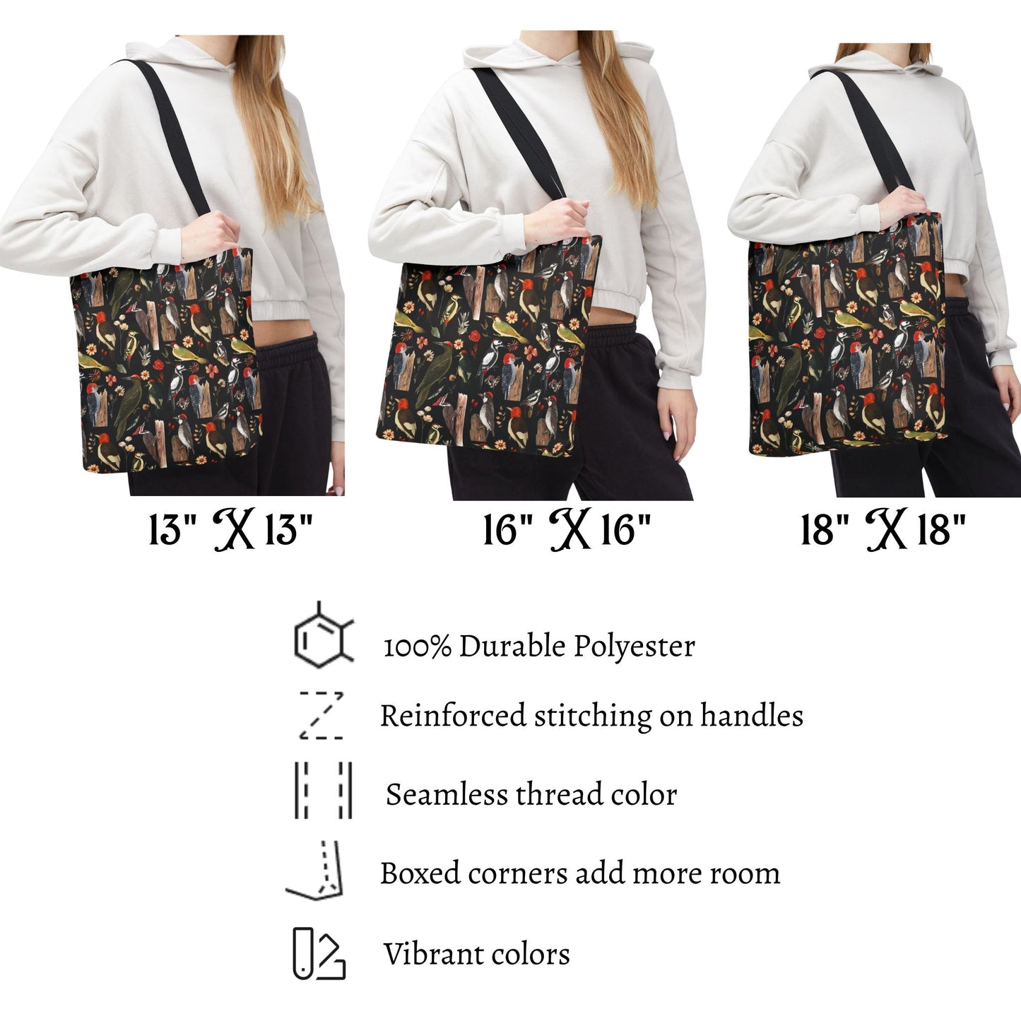 Woodland Woodpecker Reusable Tote Bag