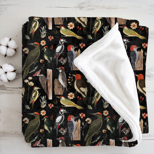 Woodpecker Birds Fleece Blanket