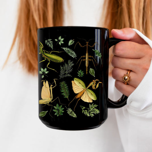 Botanical Praying Mantis 15 Ounce Coffee Mug