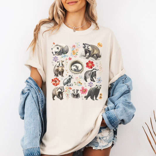 Floral Badger T-Shirt