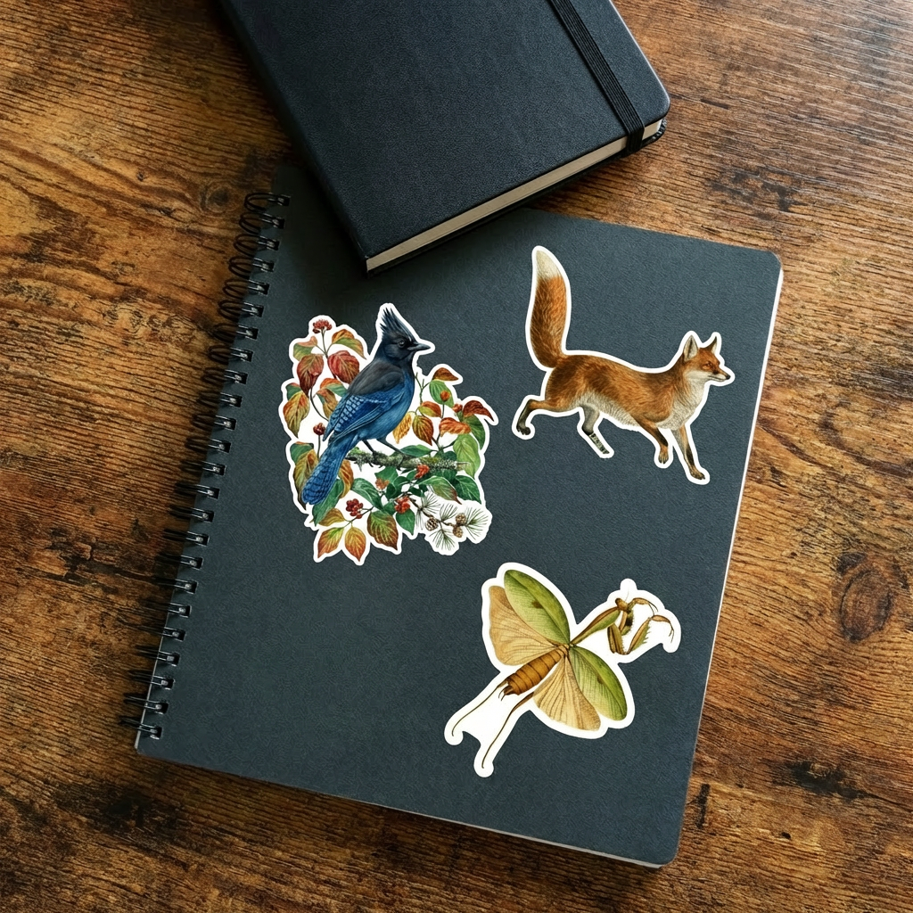 Praying Mantis Die Cut Sticker