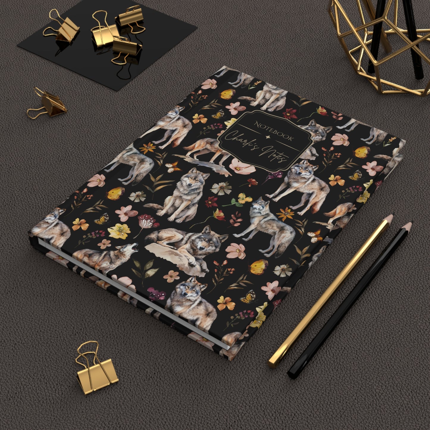 Floral Wolves Personalized Journal