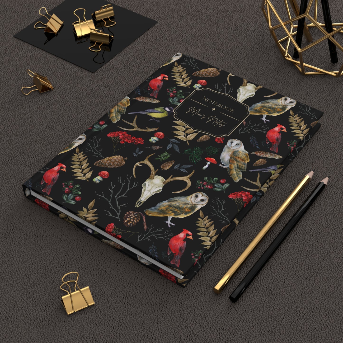 Winter Woodland Animals Hardcover Journal