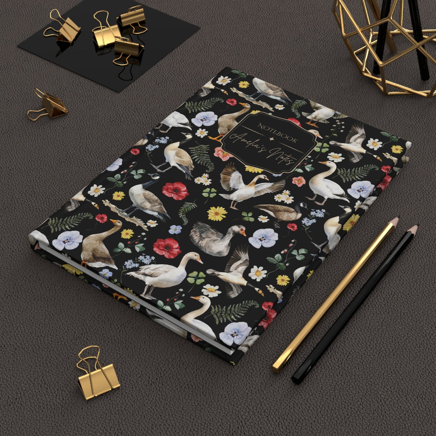 Floral Goose Personalized Journal