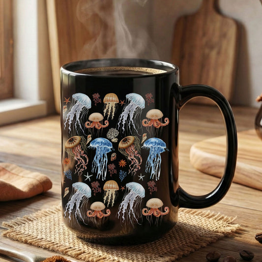 Jellyfish Ceramic 15 Ounce Mug