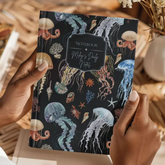 Jellyfish Ocean Theme Hardcover Personalized Journal