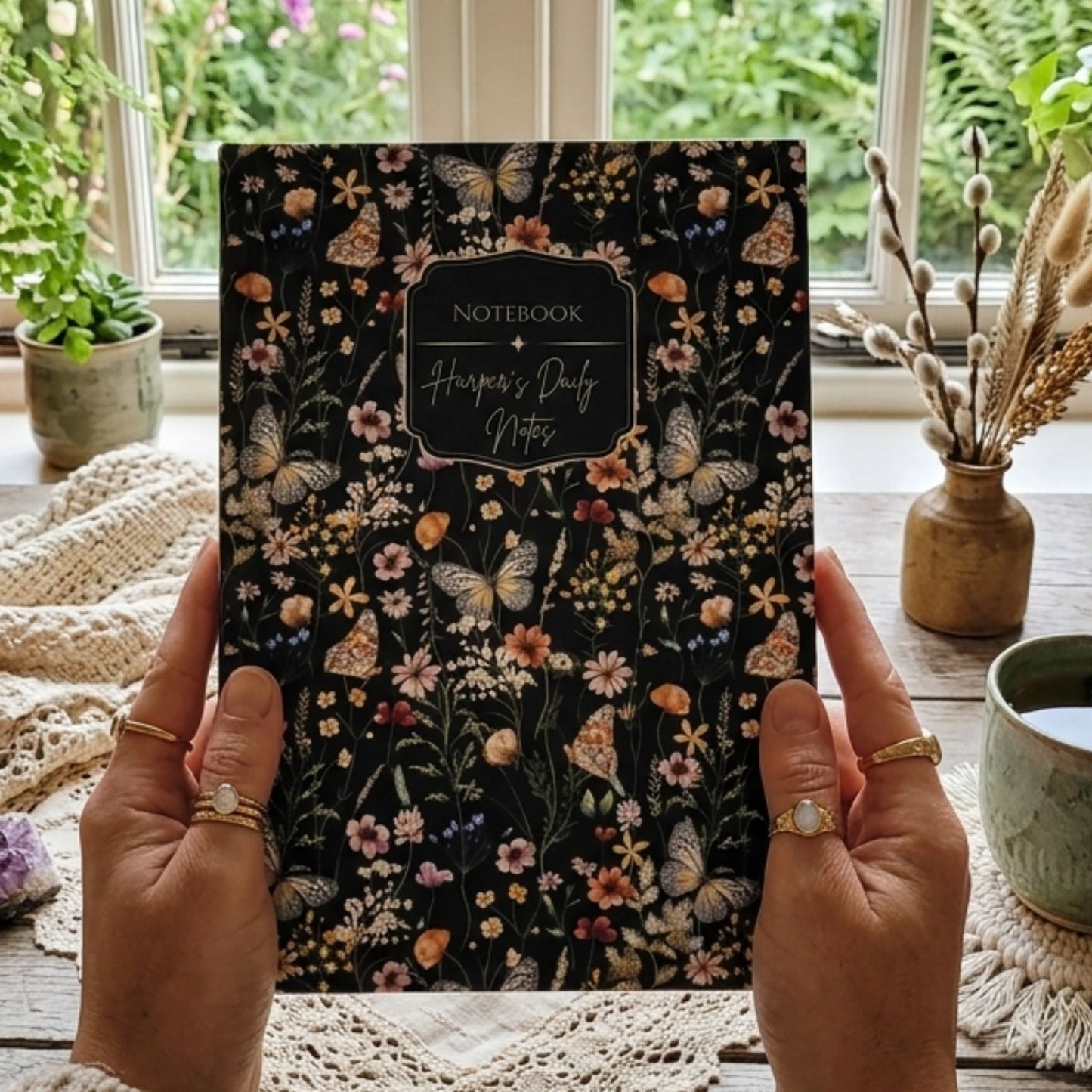 Delicate Wildflower Hardcover Personalized Journal