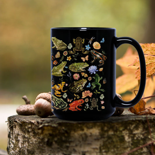 Colorful Floral Frog Mug