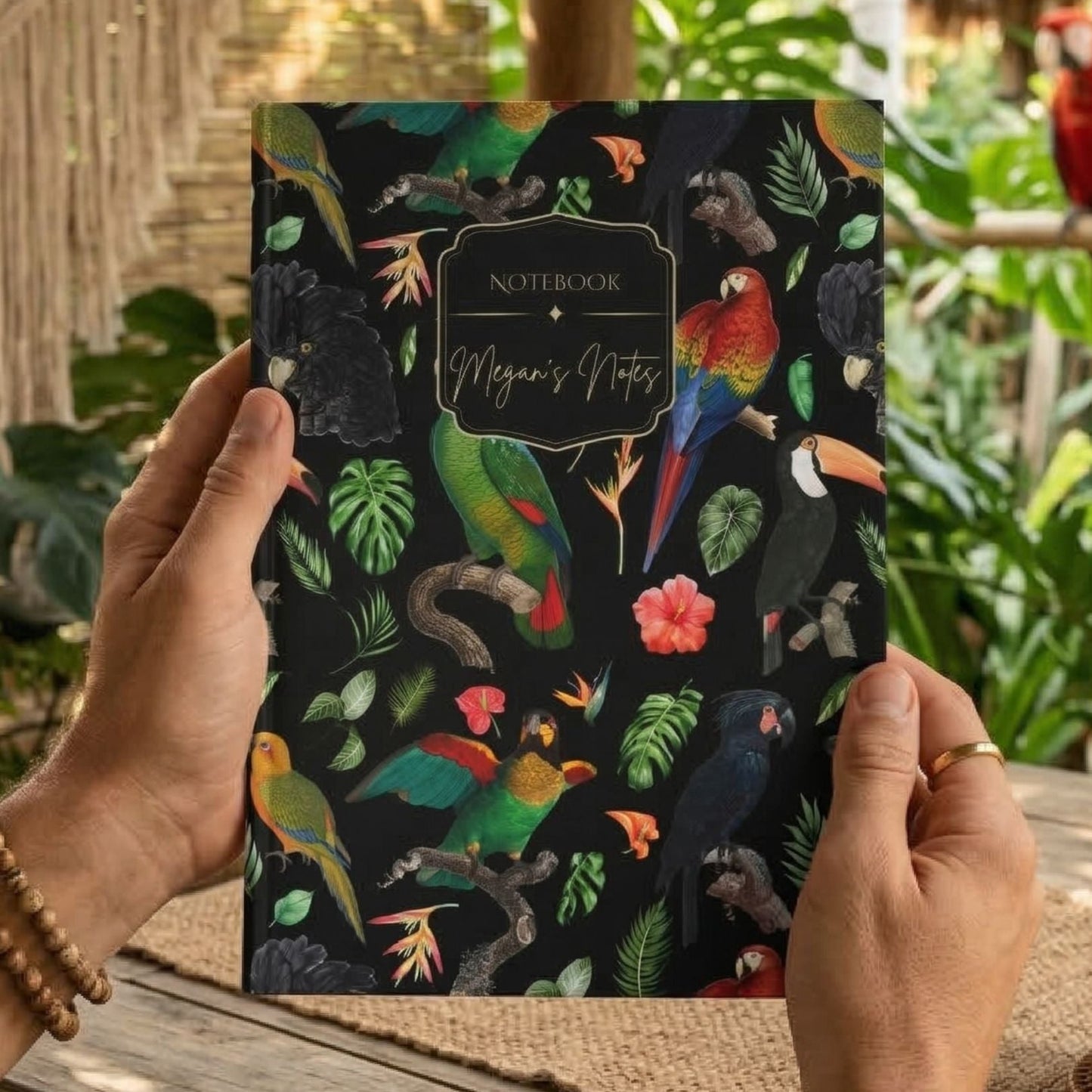 Tropical Parrots Hardcover Journal