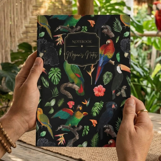 Tropical Parrots Hardcover Journal