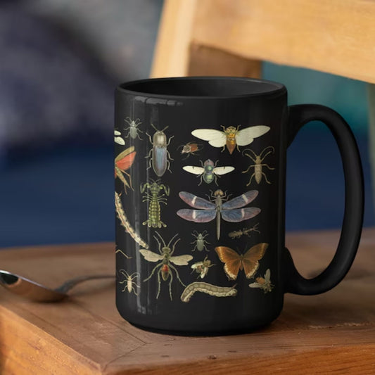 Insects 15 Ounce Black Mug