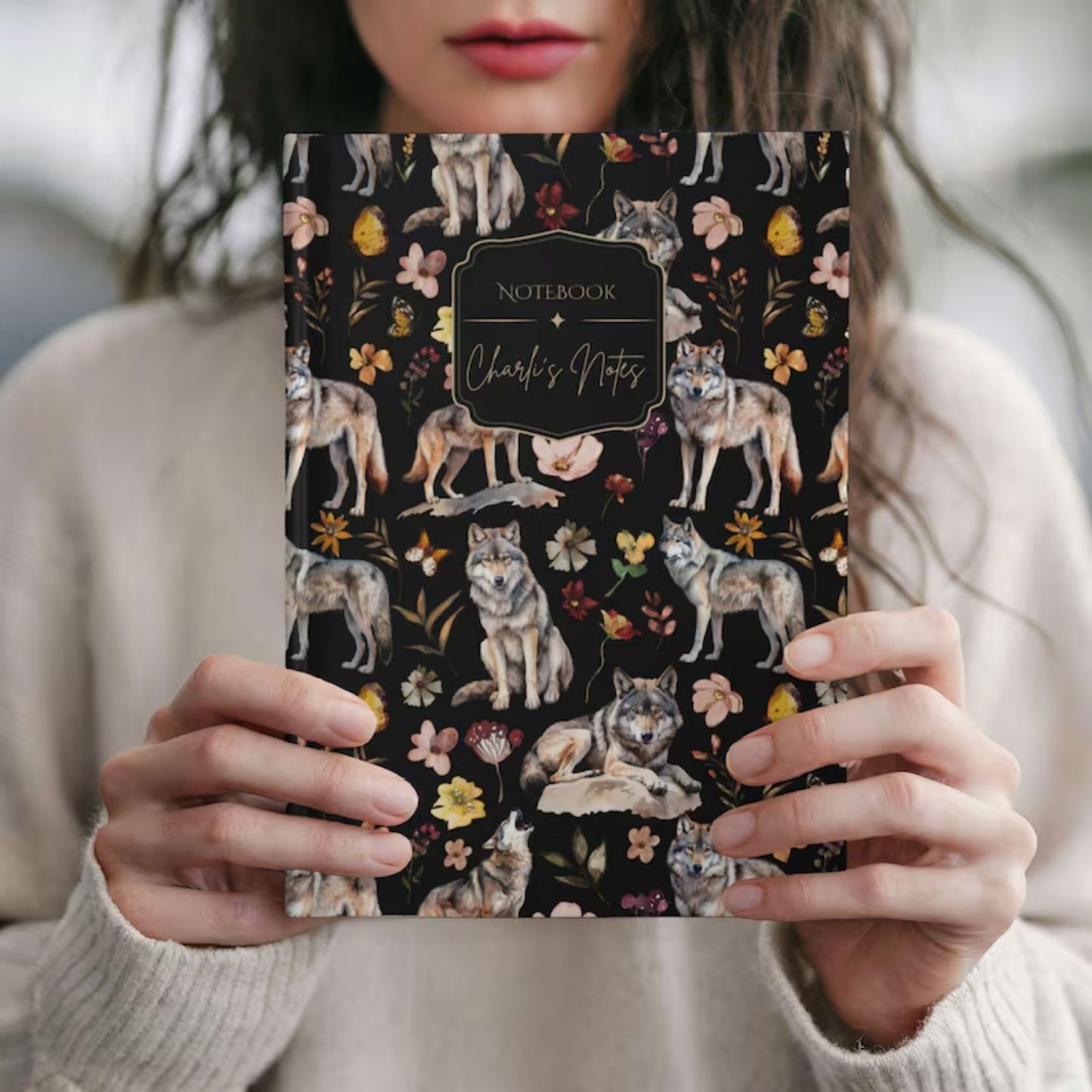 Floral Wolves Personalized Journal