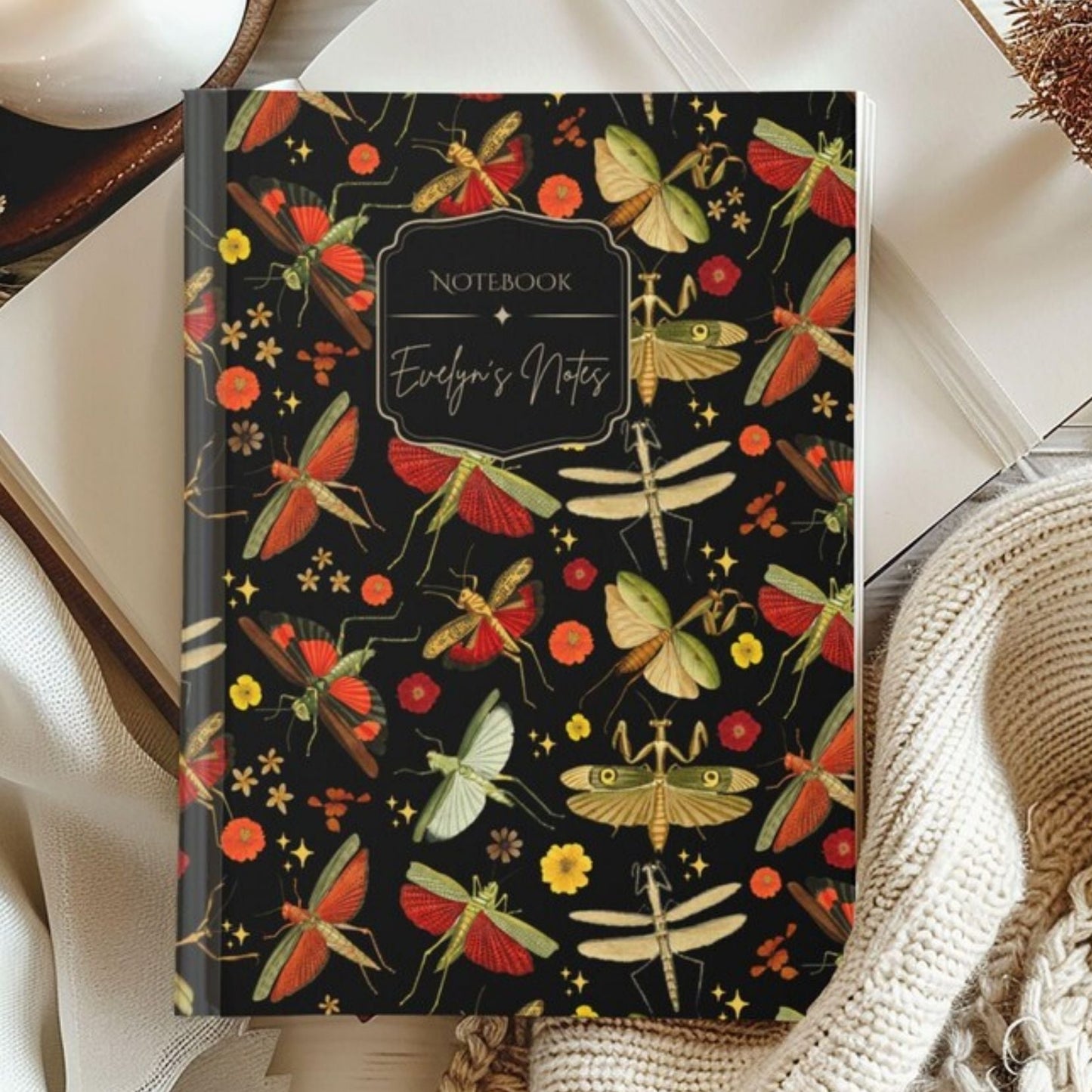 Red Praying Mantis Personalized Journal