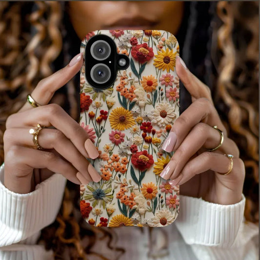 Boho Floral 3D Tough Phone Case