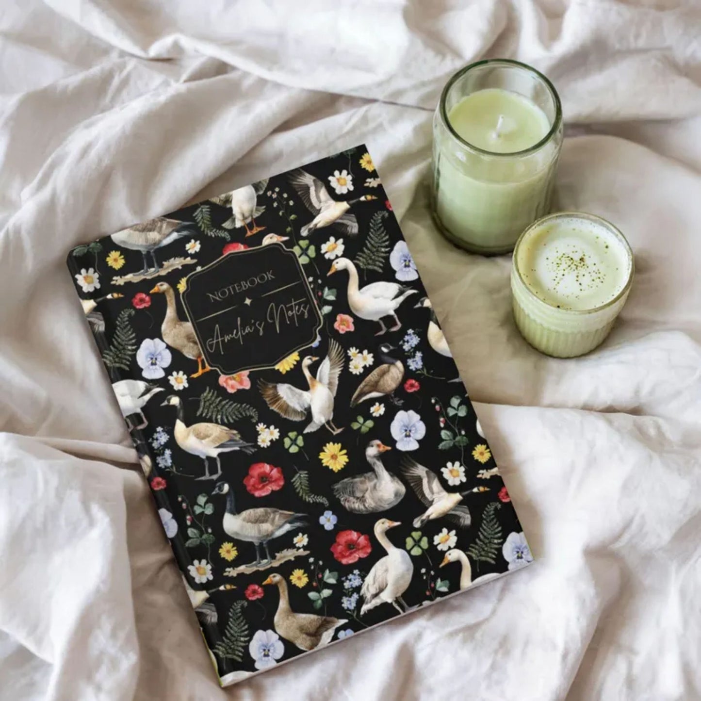 Floral Goose Personalized Journal