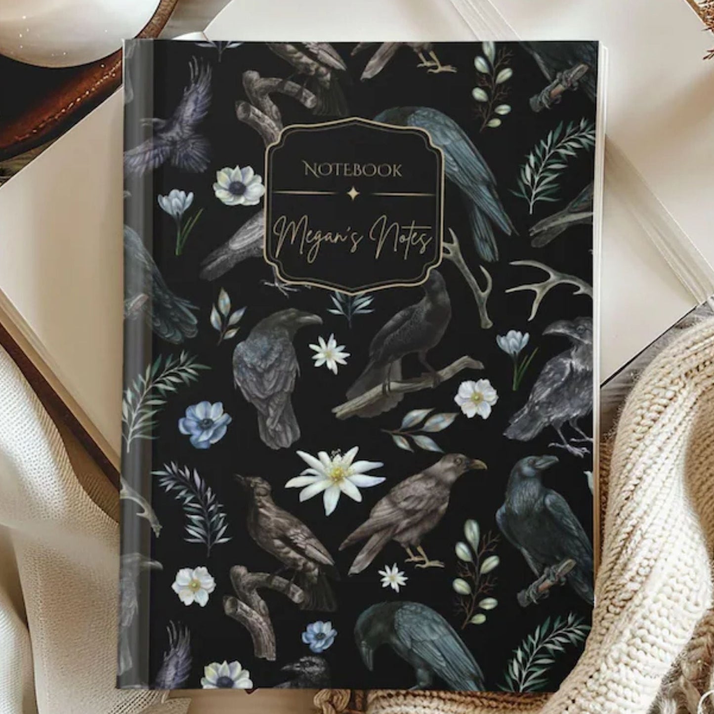 Raven Crow Hardcover Personalized Journal
