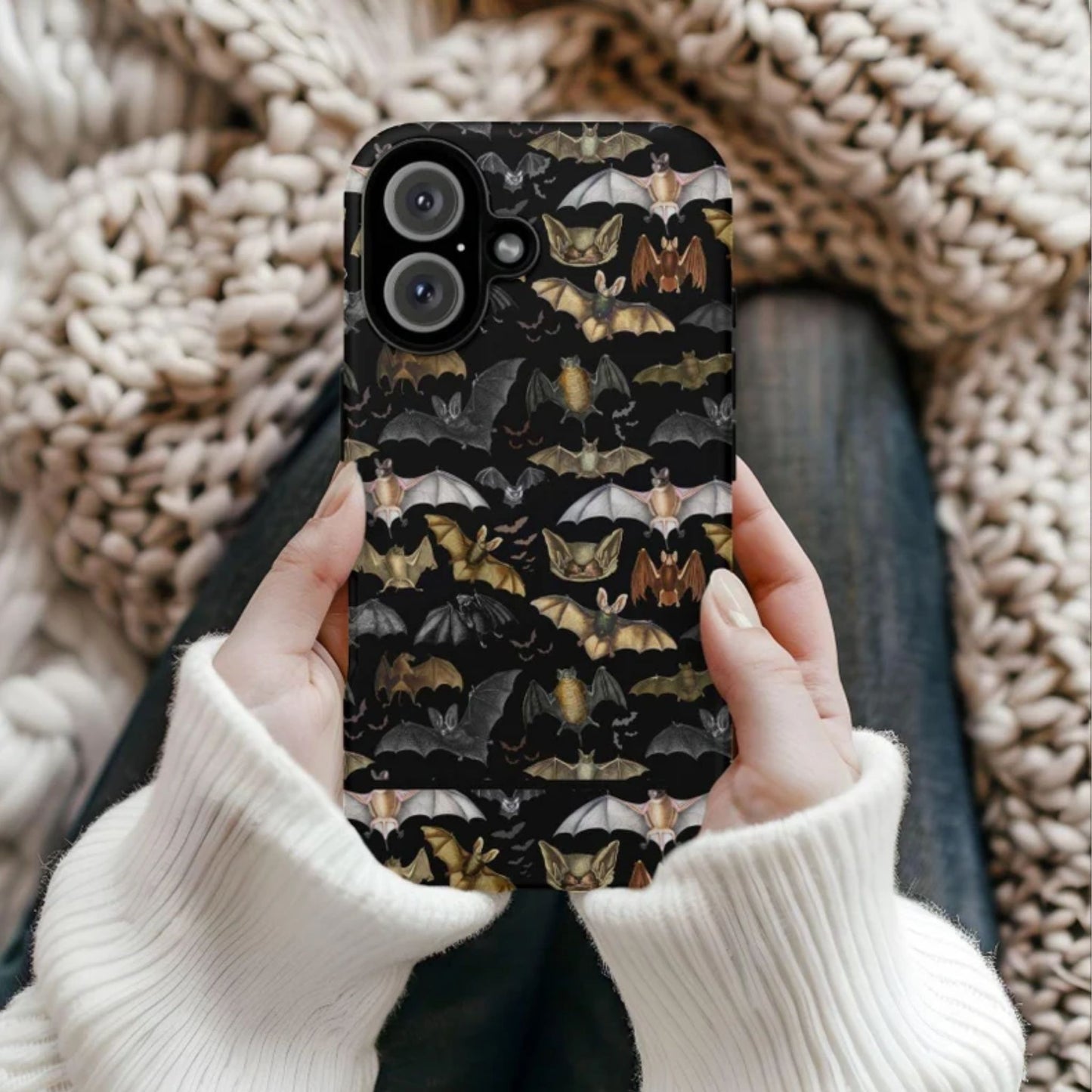 Vintage Bats Collage Gothic Protective Phone Case