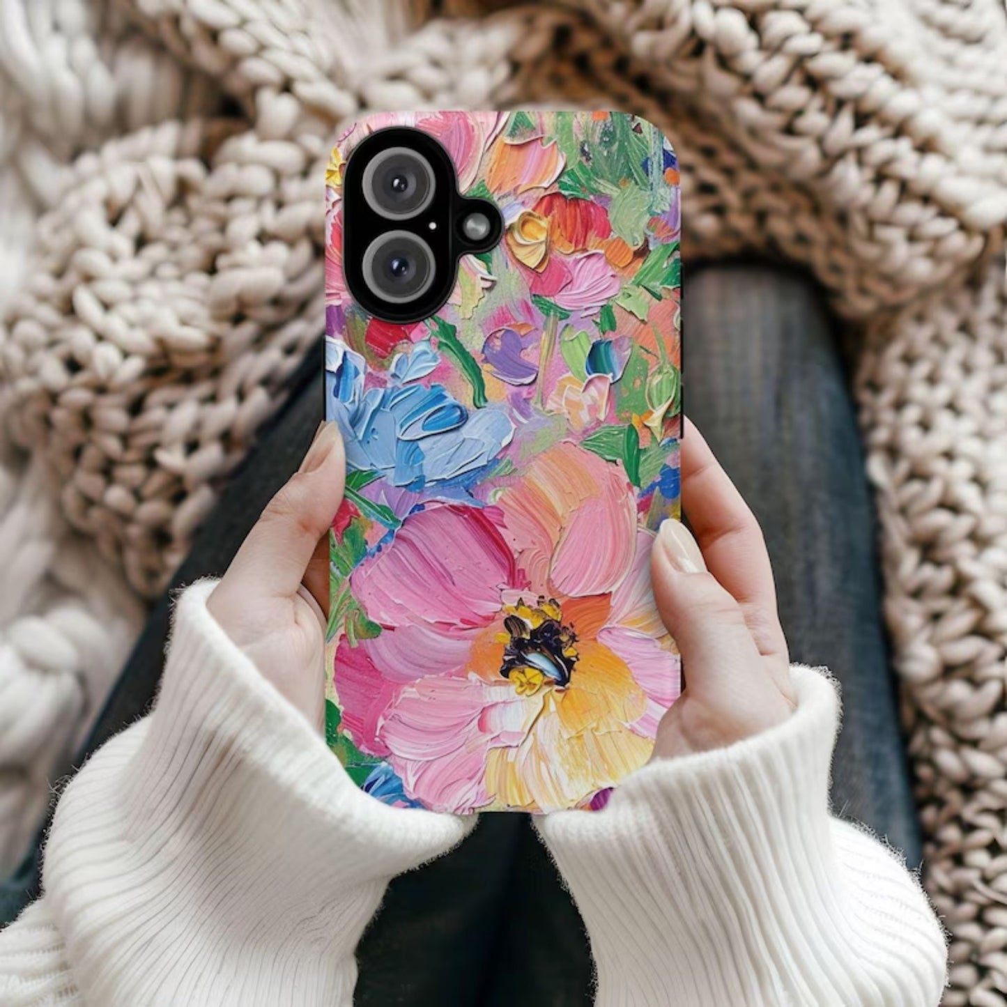 Bright Floral Oil Paint Phone Case