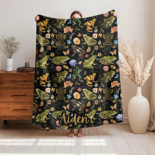 Vintage Frogs Velveteen Blanket