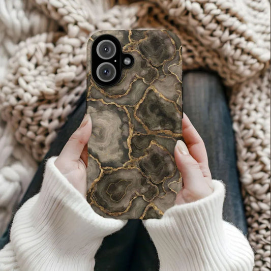 Brown Gold Agate Tough Phone Case